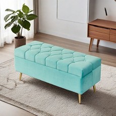 수납 벤치 스툴 2인용 화장대 현관 서랍 거실 패브릭, 2. 민트 그린