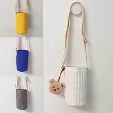 보온 보냉 텀블러가방 드링크백 크로스 텀블러 파우치 주머니 캐리어 물병 물통 가방 커버, 곰인형-브라운