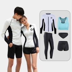 [오늘의특가] Frokom 남자래쉬가드 여성수영복 상하의 풀세트 긴팔 수영복 빅사이즈 비치웨어 여성래쉬가드 세트 5종 상하의세트 3종