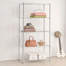 莫菲思 頑鐵王鍍鉻鐵架置物收納層架 90x45x180cm 高度可調 多功能儲物, 1個, 90*45*180衣櫥架