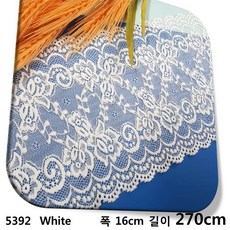 DKLACE-5392-F 자가드 스판 레이스 폭 16cm, 3개, White