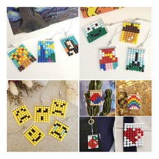 [훈민] 재미있는 비즈 공예 미니 비즈발 키링 만들기 24종 키발 구슬발 귀여운 악세사리 방과후, A02 진주귀걸이를한소녀