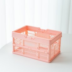 트렌드컨테이너 담다 접이식 정리 바스켓 미니 책장 펜트리 수납함, 핑크, 1개