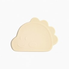 韓國BlueMama 幼兒鉑金矽膠恐龍吸附餐盤組 台灣總代理公司貨, 奶油黃, 1個