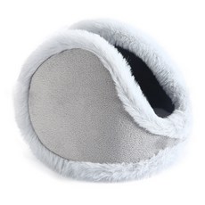 保暖耳罩冬季防凍耳暖加大加厚耳包加絨男士戶外耳捂後戴防風耳套, 毛邊反絨皮灰色, 1個