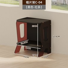 TULANG CAT 亞克力黑膠唱片收納架, 1個, 唱片架C-04(黑色-紅茶)