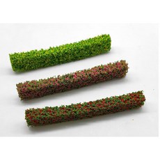 模型灌木條綠化樹模型材料，沙盤場景草條籬笆圍欄，仿真青草柵欄迷你花叢林微景仿真草坪模型假草皮, 小號-粉黃紅灌木條(一組3條), 1個