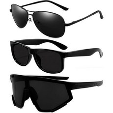 남성용 편광 선글라스 야외 스포츠 낚시 하이킹 운전에 적합한 초경량 자외선 차단 선글라스, 3pcs-b