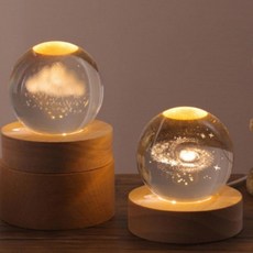 LED 인테리어 조명 수정구 무드등 집들이 선물, 구름_유선 받침대