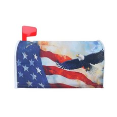 7월 4일 자석 우편함 커버 45.7x53.3cm(18x21인치) 독립 기념일 자석 우편함 랩 레터 포스트 박스 커버 장식 애국 미국 국기 독수리 장식 가정 정원 마당 야외용, 7월 4일 자석 우편함 커버, 45.7x53.3cm(1