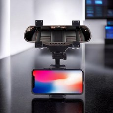 차량 룸미러 핸드폰 거치대 백미러 스마트폰 운전 장착, 1개