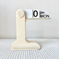 1pc 현대 미니멀 스타일 플라스틱 크리 에이 티브 영구 달력 책상 사무실 데스크탑 장식 새로운 가정, 03 WHITE