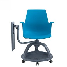 일체형의자 학원 자습실 책상달린 학생 강의실 플라스틱 바퀴, 노랑