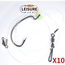 레져파크 광어 다운샷 채비 10개세트 스트레이트 와이드, 1개, 10개입