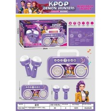 케이팝 데몬헌터스 마이크 장난감 기타 선물 세트 어린이 음악 노래 재생, 1개, 123-19A 마이크 블루투스 스피커 포함