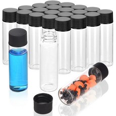 해외 BIGLEE 스크류 캡이 있는 투명 소형 유리 바이알 20개 4ML 미국매장정품+ 1894699, 5ML-20PCS., Clear