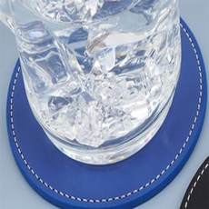 현아쇼 현아쇼 PU 가죽 원형 티코스터 컵받침 홈카페 홈데코 인테리어 소품 대량 예쁜컵받침, 블랙