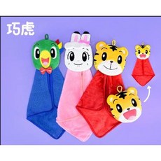 POLI 波力安寶羅伊巧虎琪琪桃樂絲鯊魚寶寶碰碰狐卡通小方巾擦手巾毛巾, 1個, 巧虎