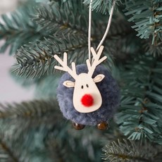 暖居·精選 聖誕樹鈴鐺掛件 新年吊鈴 聖誕節裝飾 門鈴 掛飾 聖誕車掛風鈴禮物 交換禮物 節日氛圍裝扮道具, 小鹿灰色, 1個
