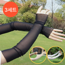 나나스윗 여성 레이스 팔토시 자외선차단 여름 팔커버 운전 골프, 1세트, 블랙+스킨베이지+화이트