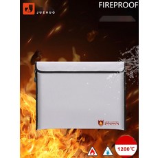 방수 내화 안전봉투 A4 서류 보관 지퍼 가방, 5. 실버 가로형 34x24cm