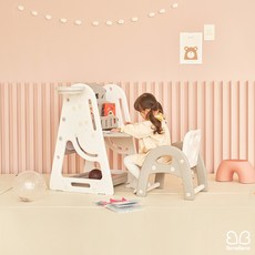 베네베네 프리미엄 7in1 멀티플 유아 아기 책상+자석보드 풀세트, 그레이