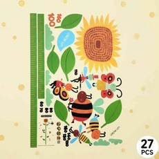 해바라기 성장 기록 키재기 시트지 아이방 꾸미기 감성 스티커