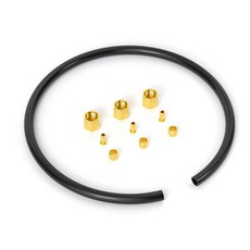 GASHER 38.1cm(15인치) 공기 압축기 언로더 튜브 키트 10개 1cm(3/8인치) 슬리브 페룰 압축 인서트 및 압축 너트 포함, 15" Tube 10PCS