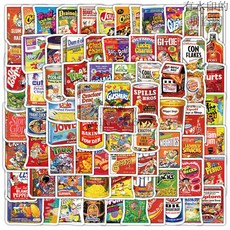 限時低價 100 件 有趣的恶搞食物包装 防水手账貼紙, 1個