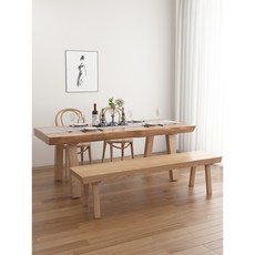 日式實木餐桌 工作台 大桌面 原木設計 洽談長桌, 詳見包裝, 詳見包裝, 單桌*120*60*75桌面5公分