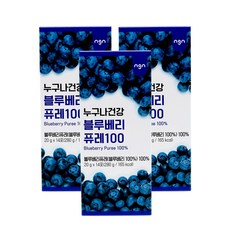 누구나건강 100% 리얼 블루베리 퓨레, 280g, 3개