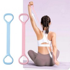 헤이이츠미 손잡이 스트레칭 밴드 요가 헬스 운동 라텍스 고무 근력 탄력 스트레칭밴드, 핑크