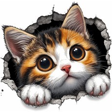 무휴 14CT 스탬프 인쇄 크로스 키트 귀여운 고양이 패턴 초보자를 위한 꽃 (동물 고양이), Animal Cute Cat