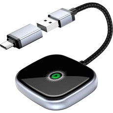 무선 카플레이 어댑터 iPhone용 카스크린 유선 카플레이를 연결로 쉽게 업그레이드 USB-A to USB-C 동글 플러그 앤 플레이(iOS 10 이상) 포함, CarPlay