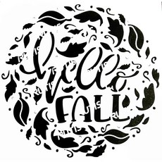 Hello FALL 簍空模板 蝶古巴特diy 繪畫塗鴉模版