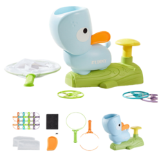 台灣現貨 商品檢驗合格 汪汪彈射飛碟 腳踩飛碟 腳踩發射 戶外飛行 親子互動, 藍色飛碟加量版(飛碟*16+網子*2), 1個