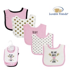 luvable friends 嬰幼兒雙面棉質圍兜 5入組