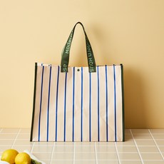 모던하우스 바닥이 고정되는 스트라이프 리유저블 쇼퍼백