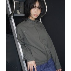 PLACE STUDIO 하이넥 스탠다드 스트랩 비조 포인트 블루종 집업 자켓 [차콜] 237804