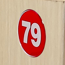 1P 원형 62mm 에폭시 번호판 레드 51~100, 제품선택, 67