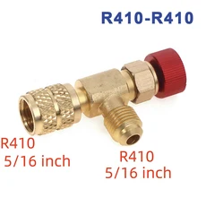 에어컨 안전 밸브 어댑터 피팅 냉동 구리 R410A R22 도구용, [02] R22-R410, 1개