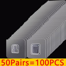 1 50 쌍 양면 자체 접착 벽 강한 끈적 투명 Traceless 주방 침실 스 지 홀더, 100pcs 50Pairs