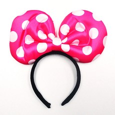 디오유엔 나들이소품 머리띠 왕도트 소 핑크