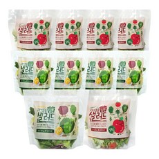 데이밀 자연을담은 샐러드 혼합구성 실속A+실속C 국내산 야채믹스 과채믹스, 10개, 100g