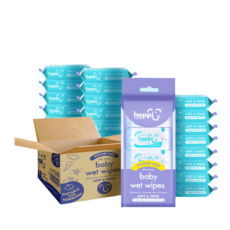 Hoppi純水嬰兒濕紙巾-迷你包 純水配方溫和不刺激 迷你尺寸方便攜帶 隨時保持寶寶肌膚清潔, 56張, 1箱