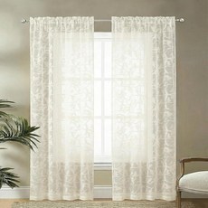 OVZME Anji Clip Voile 시어 커튼 RD 2X42X96 아이보리