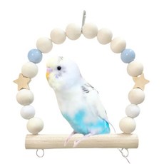일본 제조 앵무새 그네 안전하고 안심할 수 있는 소재 천연목 세키세이인코 문조 작은 새 작은 동물 중간 새 오카메인코 Bird Swing 타입 TC (TC13 블루 S 사이즈)