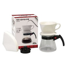 칼리타 101 로토 핸드 드립 세트 N 1-2인용, 드리퍼 + 필터x40매 + 서버 + 메저컵 + 받침접시, 1개, 300ml