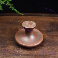 坭興陶茶壺底墊蓋置蓋託底座杯託 家用蓋碗蓋託茶蓋託, 1個, 佛字古銅高約4厘米