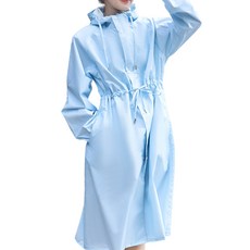 아띠꼴로 여성 우비 코트형 판초우의 예쁜 패션 골프 레인코트 롱우의, 스카이블루, 1개